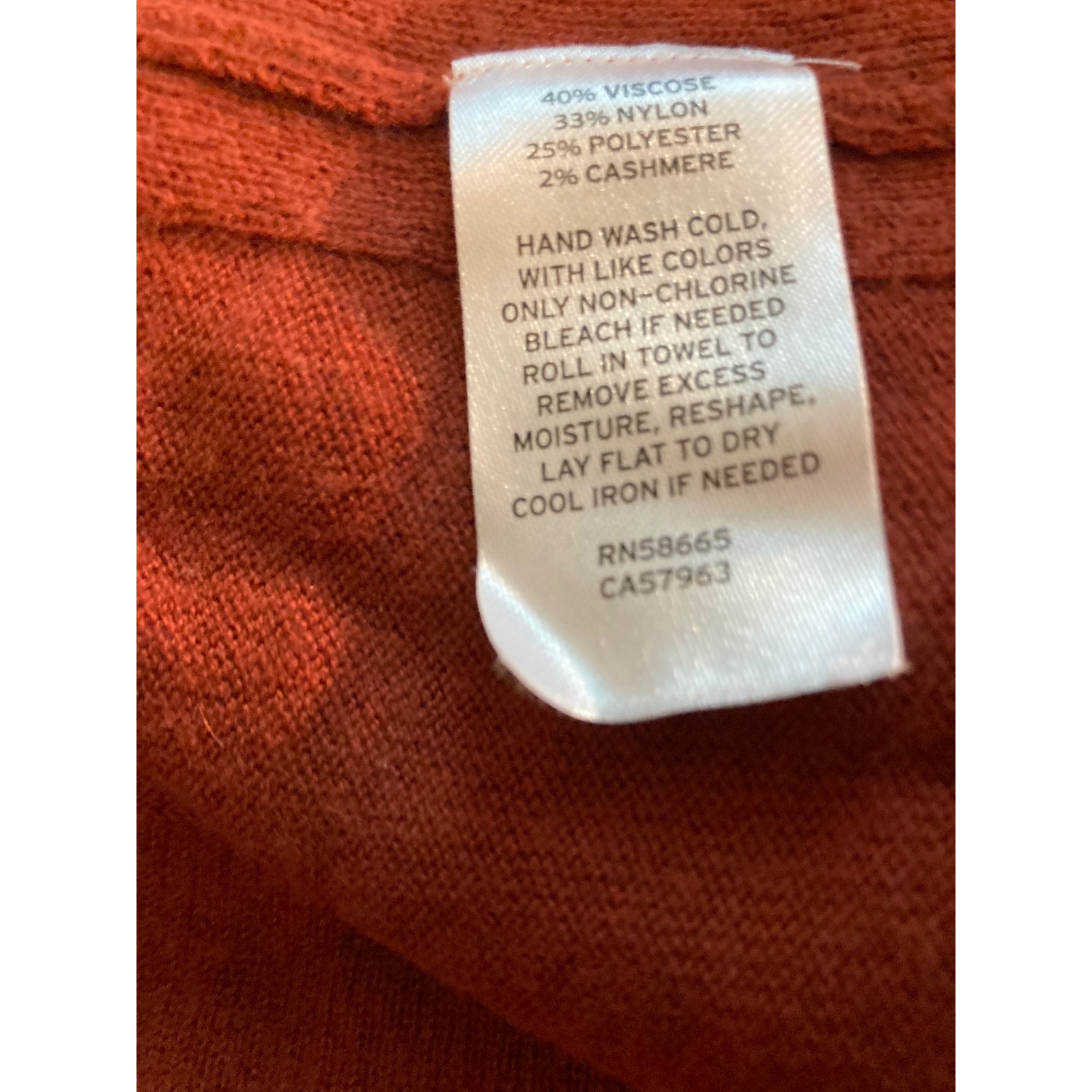 Chelsea28 Oversize Ribbed V-Neck High Low Pullover Sweater Sz Small Pumpkin Nwt — image 4 of 4